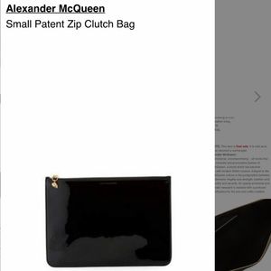 Alexander McQueen Patent Zip Clutch Bag